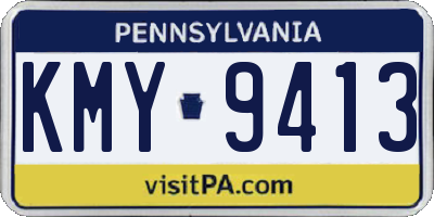 PA license plate KMY9413