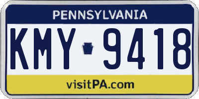 PA license plate KMY9418