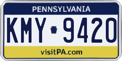 PA license plate KMY9420