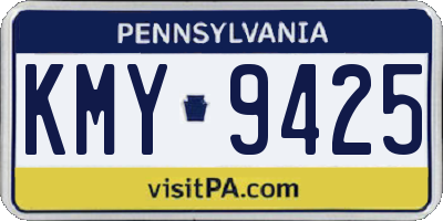 PA license plate KMY9425