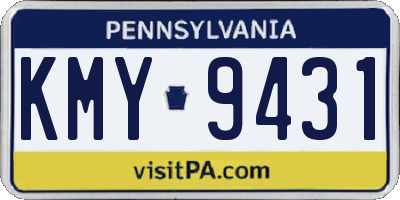 PA license plate KMY9431