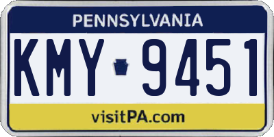 PA license plate KMY9451