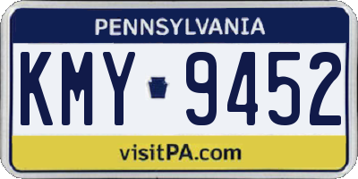 PA license plate KMY9452