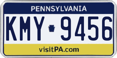 PA license plate KMY9456