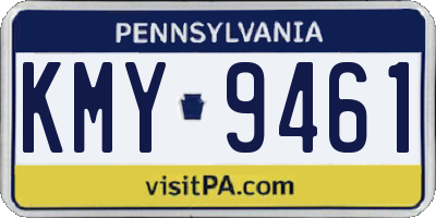 PA license plate KMY9461