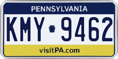 PA license plate KMY9462
