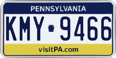 PA license plate KMY9466