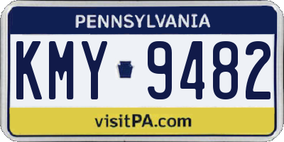 PA license plate KMY9482