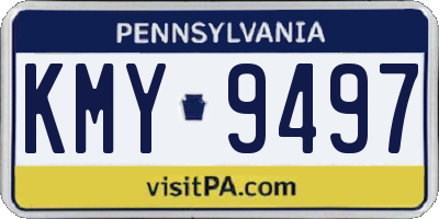 PA license plate KMY9497