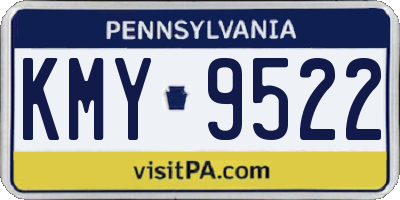 PA license plate KMY9522