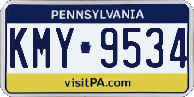 PA license plate KMY9534