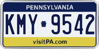 PA license plate KMY9542