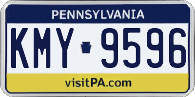 PA license plate KMY9596