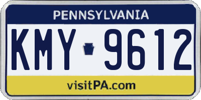 PA license plate KMY9612
