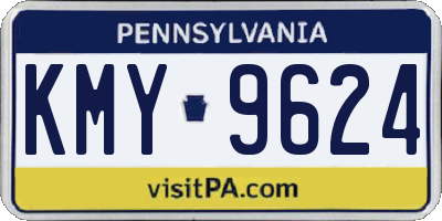 PA license plate KMY9624