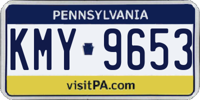 PA license plate KMY9653