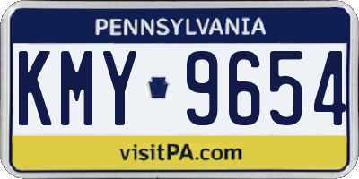 PA license plate KMY9654