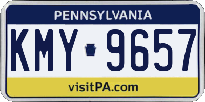 PA license plate KMY9657
