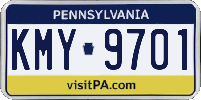 PA license plate KMY9701