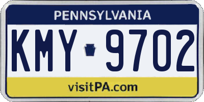 PA license plate KMY9702