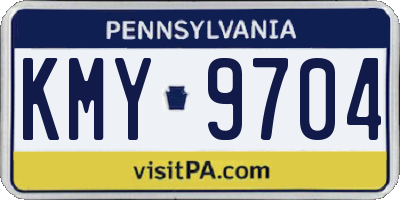 PA license plate KMY9704