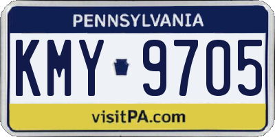 PA license plate KMY9705