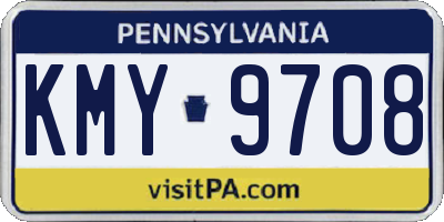 PA license plate KMY9708