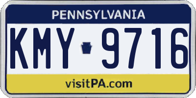 PA license plate KMY9716