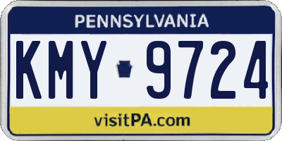 PA license plate KMY9724