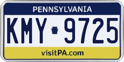 PA license plate KMY9725