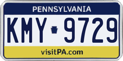 PA license plate KMY9729