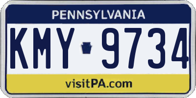 PA license plate KMY9734