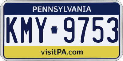 PA license plate KMY9753