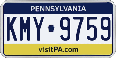 PA license plate KMY9759