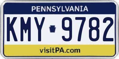 PA license plate KMY9782