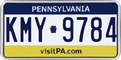 PA license plate KMY9784