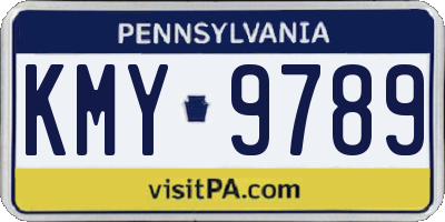 PA license plate KMY9789