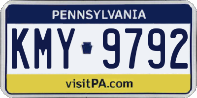 PA license plate KMY9792