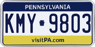 PA license plate KMY9803