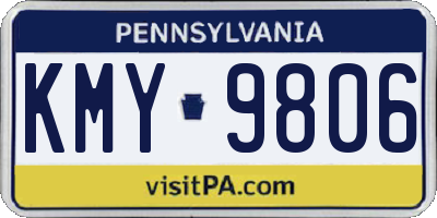PA license plate KMY9806