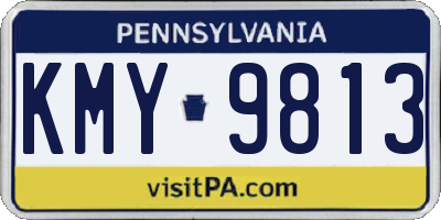 PA license plate KMY9813