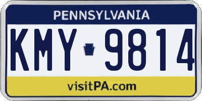 PA license plate KMY9814