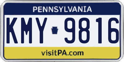 PA license plate KMY9816