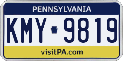 PA license plate KMY9819