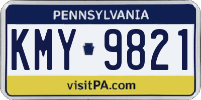 PA license plate KMY9821