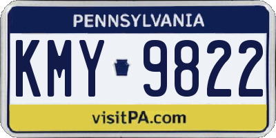 PA license plate KMY9822