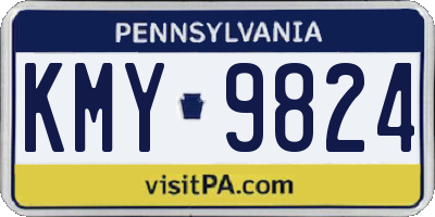 PA license plate KMY9824