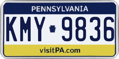 PA license plate KMY9836