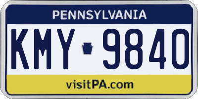 PA license plate KMY9840