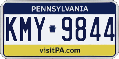 PA license plate KMY9844